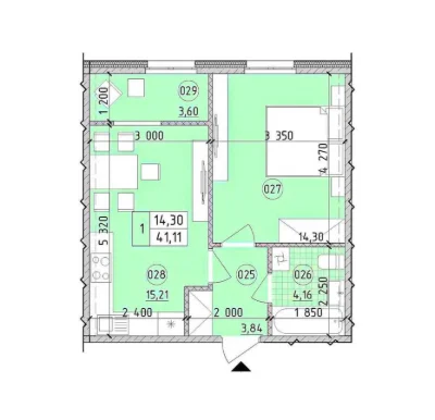 Sale of a 1-bedroom apartment 42 m², Mikhailo Maksimovich Street,
