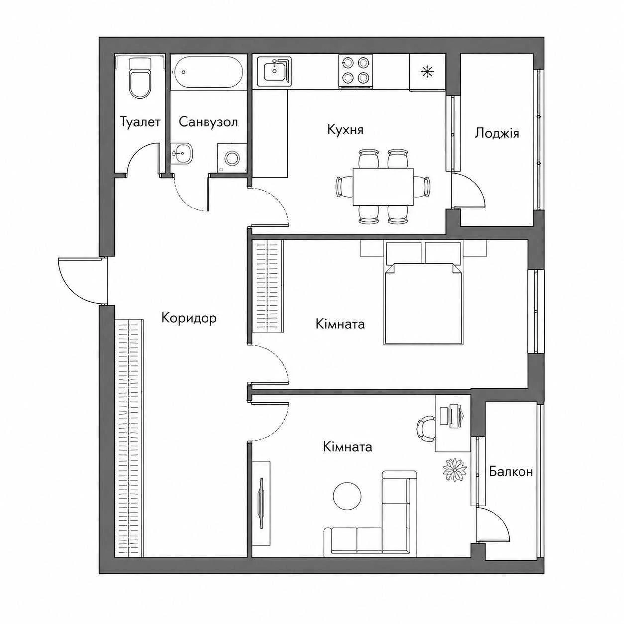 Sale of 2-room apartment New building AGV Quality renovation