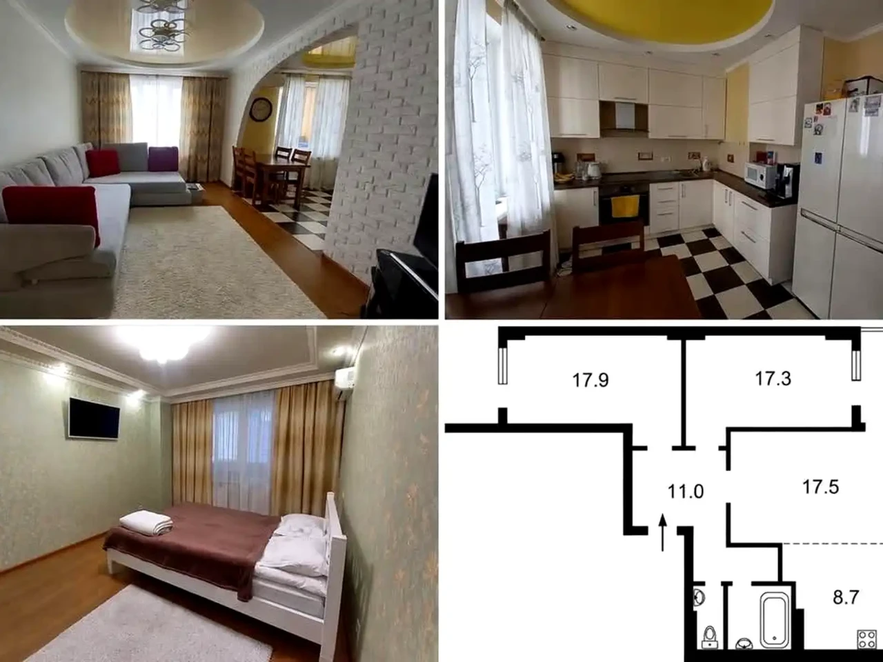 Сдается 3-комнатная квартира 83 м² на 10 этаже