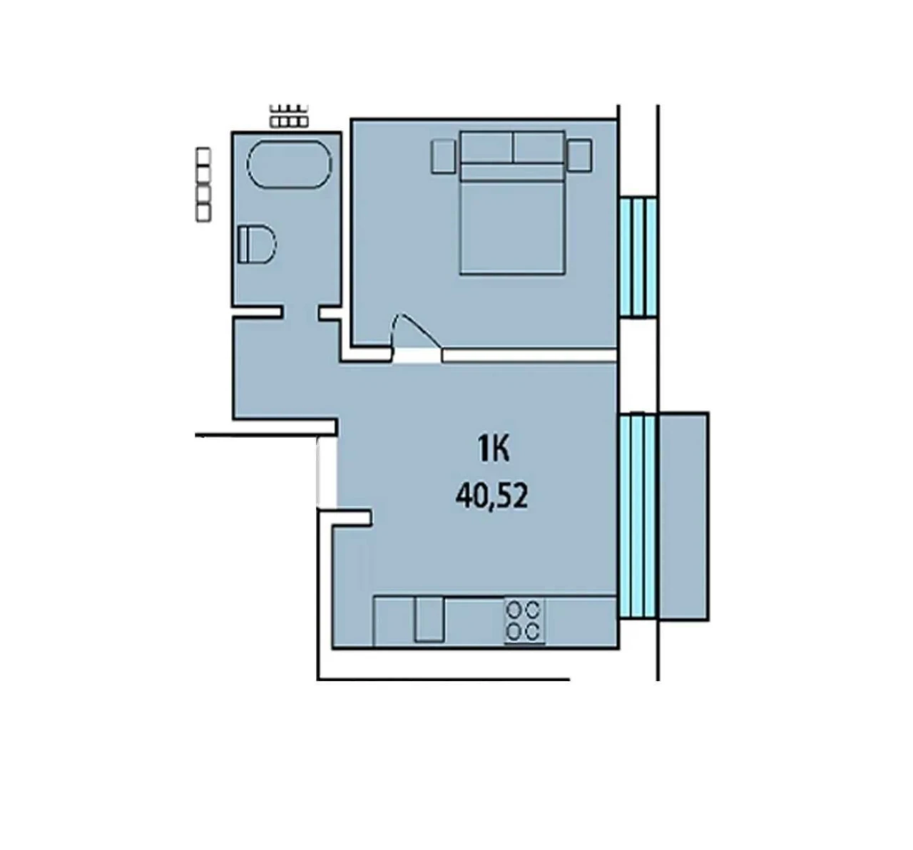 Ready 1-bedroom apartment near the railway station and