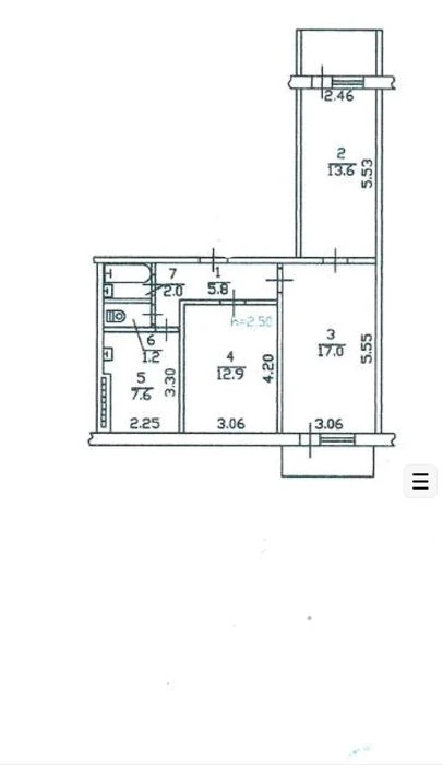 Продам реальную трехкомнатную квартиру 62,8 м² на ул. Янтарно