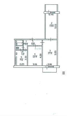 Продам реальную трехкомнатную квартиру 62,8 м² на ул. Янтарно