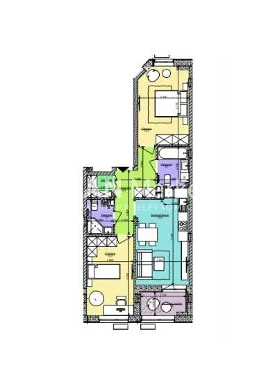 Sale of a 2-bedroom apartment with a completed technical part renovation in a residential complex