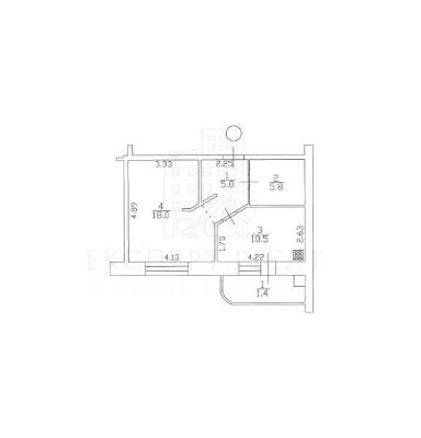 Sale of 1-bedroom apartment with independent heating, p