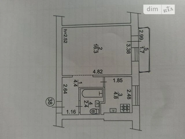 Sale of 1-bedroom apartment 29.6 sq m on Prospect Bereстейський 68A •