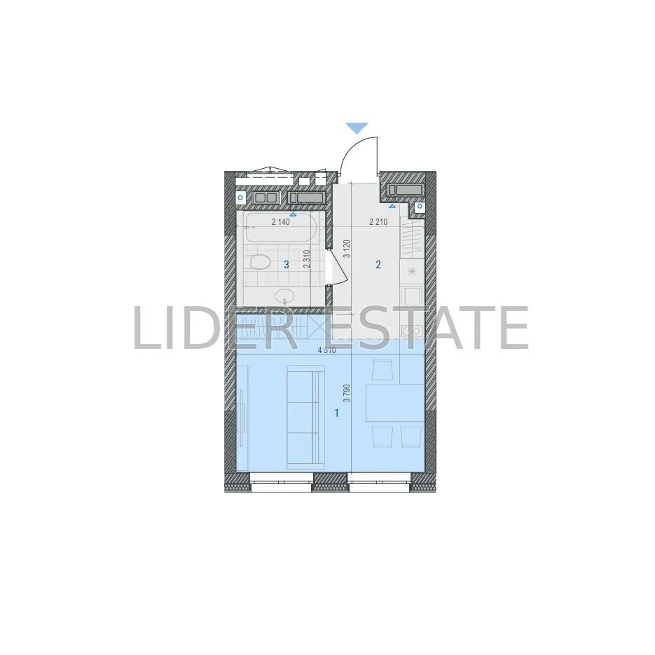 Sale of 1-room apartment 28.29 sq m², 2/8 floor, Uzhgorod – your home