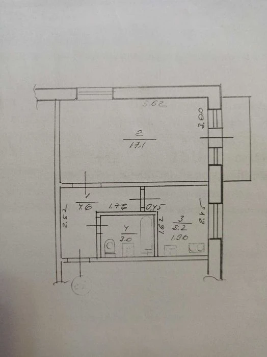 1-room apartment for sale 30.8 m2, 5/5-ti, 2 Staroshyshkivska St.,