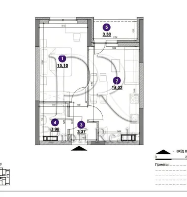 Apartment for sale in Ok'Land residential complex, Oakland, Sevastopolskaya Square, Solo
