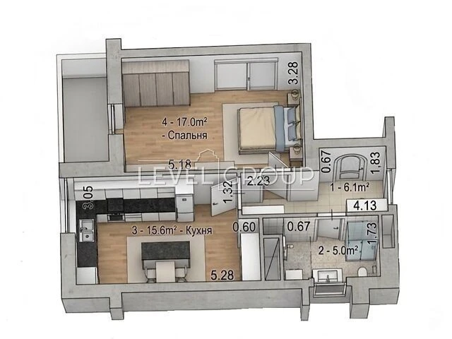 For sale 1-room apartment 45.7 sq. m. on Mokra St. 8B • ID 34583297