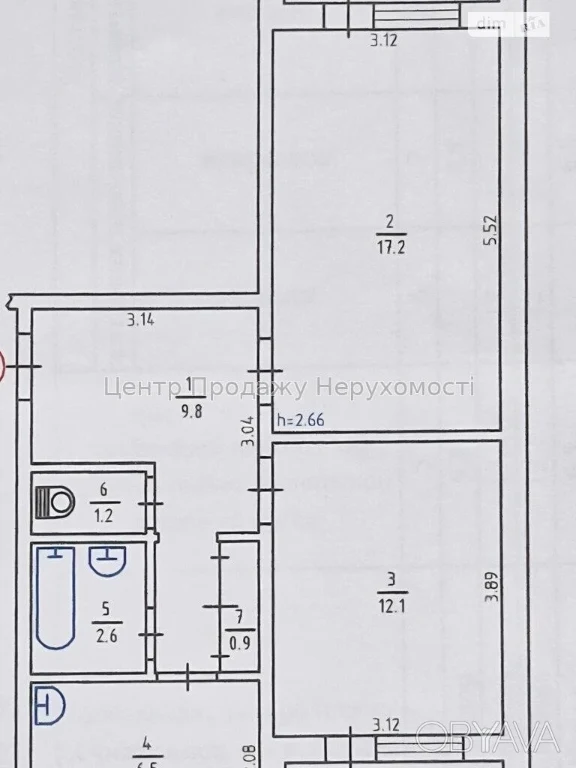 2-bedroom apartment, 58 sq.m.