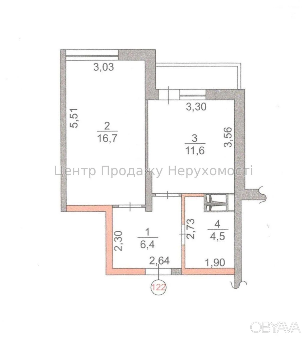 Квартира, 1 комната, 40,3 квадратных метра