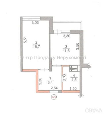 Квартира, 1 комната, 40,3 квадратных метра