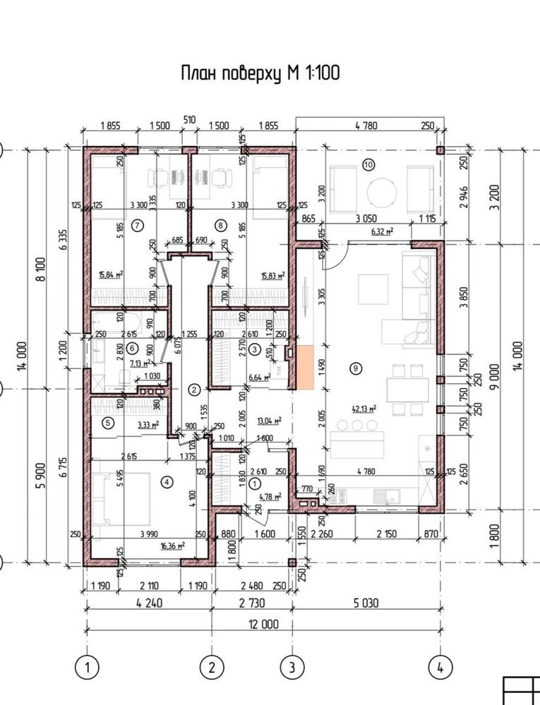 Modern American-style house 120m2, plot of 7 acres, connected