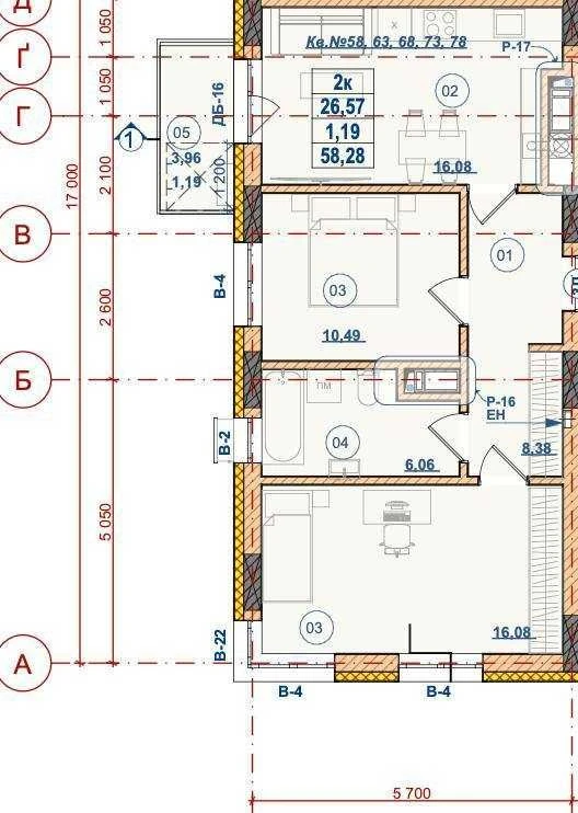 Продаж 2-кімнатної квартири біля торгового центру