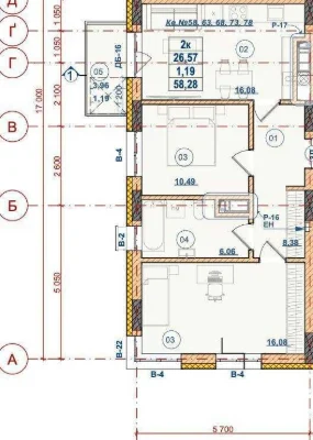 Продаж 2-кімнатної квартири біля торгового центру