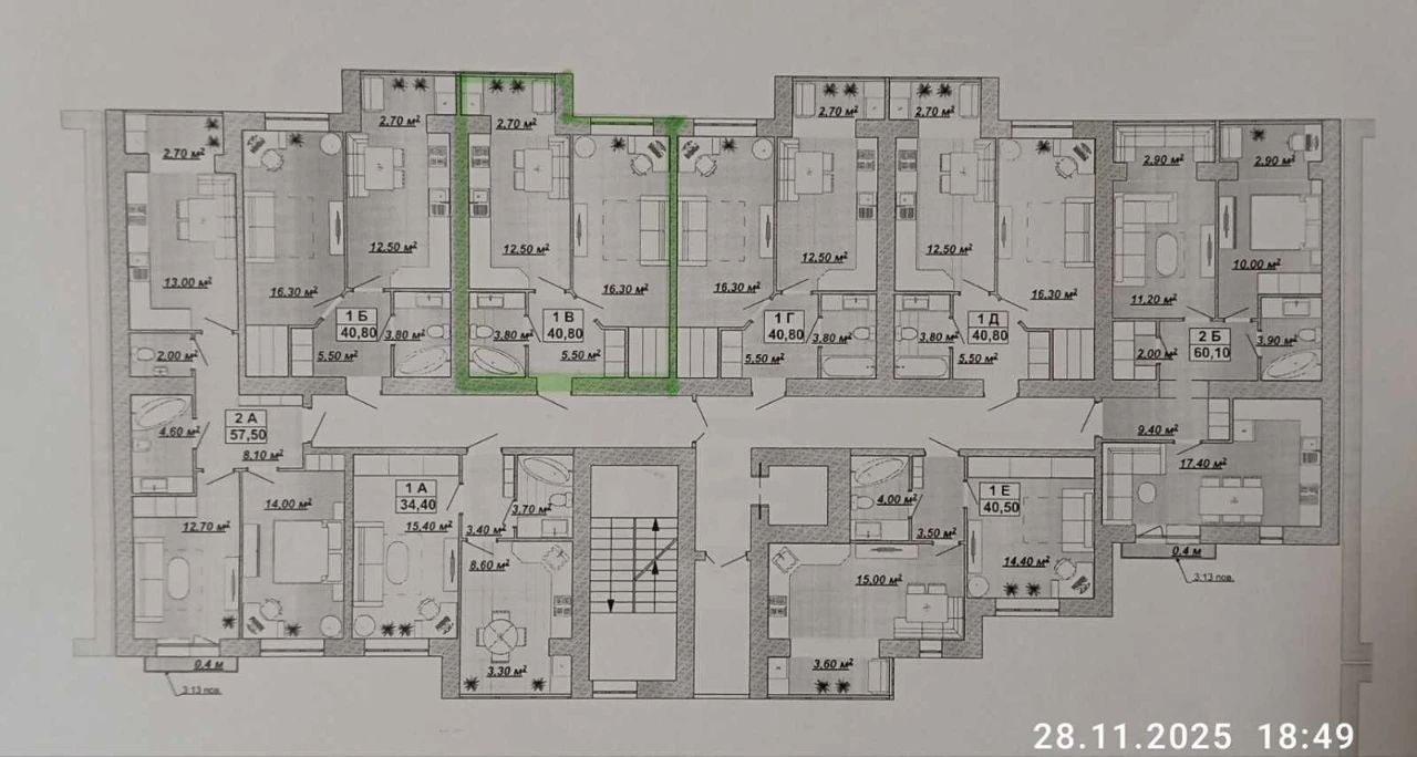 Spacious 1-bedroom apartment. Possible renovation to 1.5 rooms.