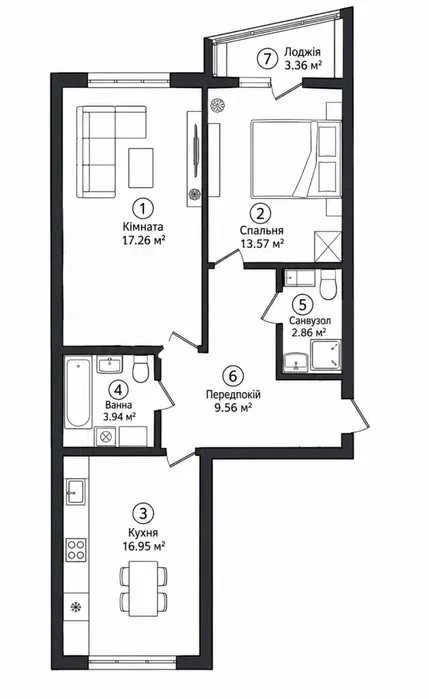 Apartment in Patriotika First, "Sinivir" building