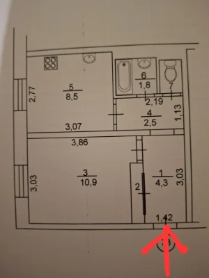 Sale of a nice 1-bedroom apartment in Lotna