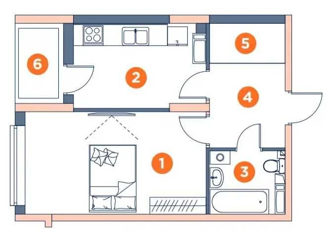 Однокімнатна квартира 39,88 м² в ЖК GROW | Голосіївський район