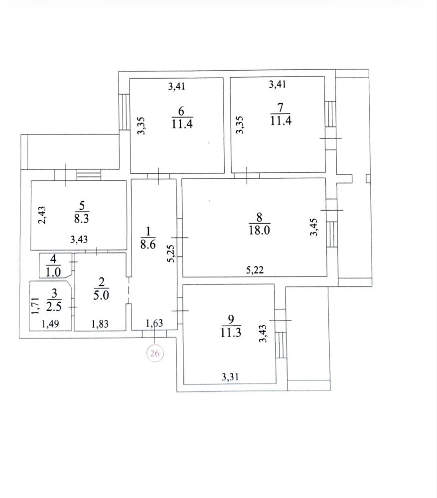 Продаж 4-кімнатної квартири 86,1 м.кв 6-й поверх Бажана 28 м