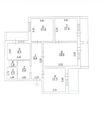 Продаж 4-кімнатної квартири 86,1 м.кв 6-й поверх Бажана 28 м