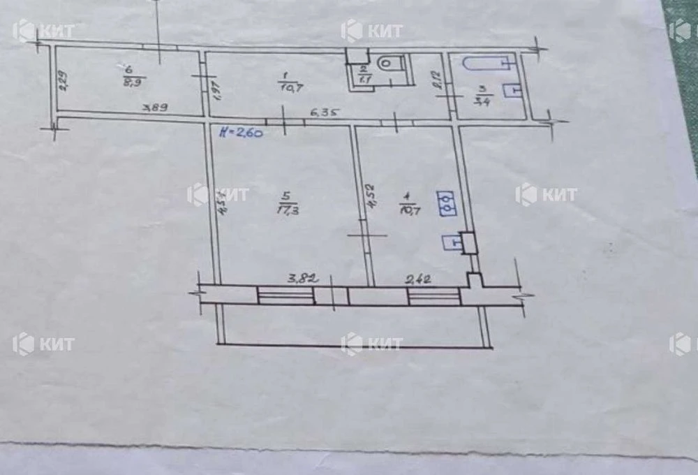 1 room 54m2 Saltovka (Barab., Ukraine), Poznanskaya ul. 2, RE-13393