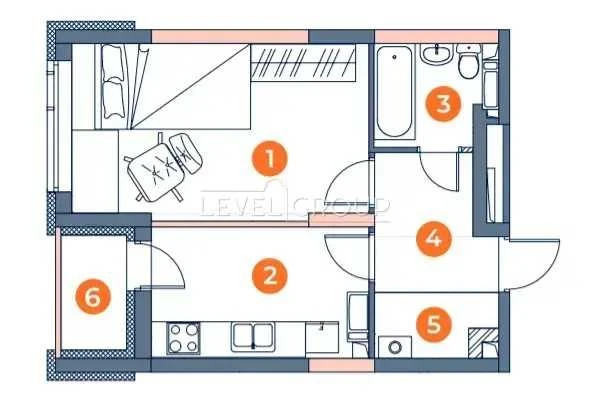 Sale of a 1-bedroom apartment in the Grow residential complex, Holosiiv, Lisohe