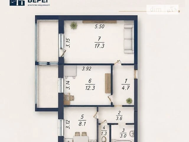 Sale of 2-room apartment 54.9 sq. m. on Akhmatova Anna St. 14B • I