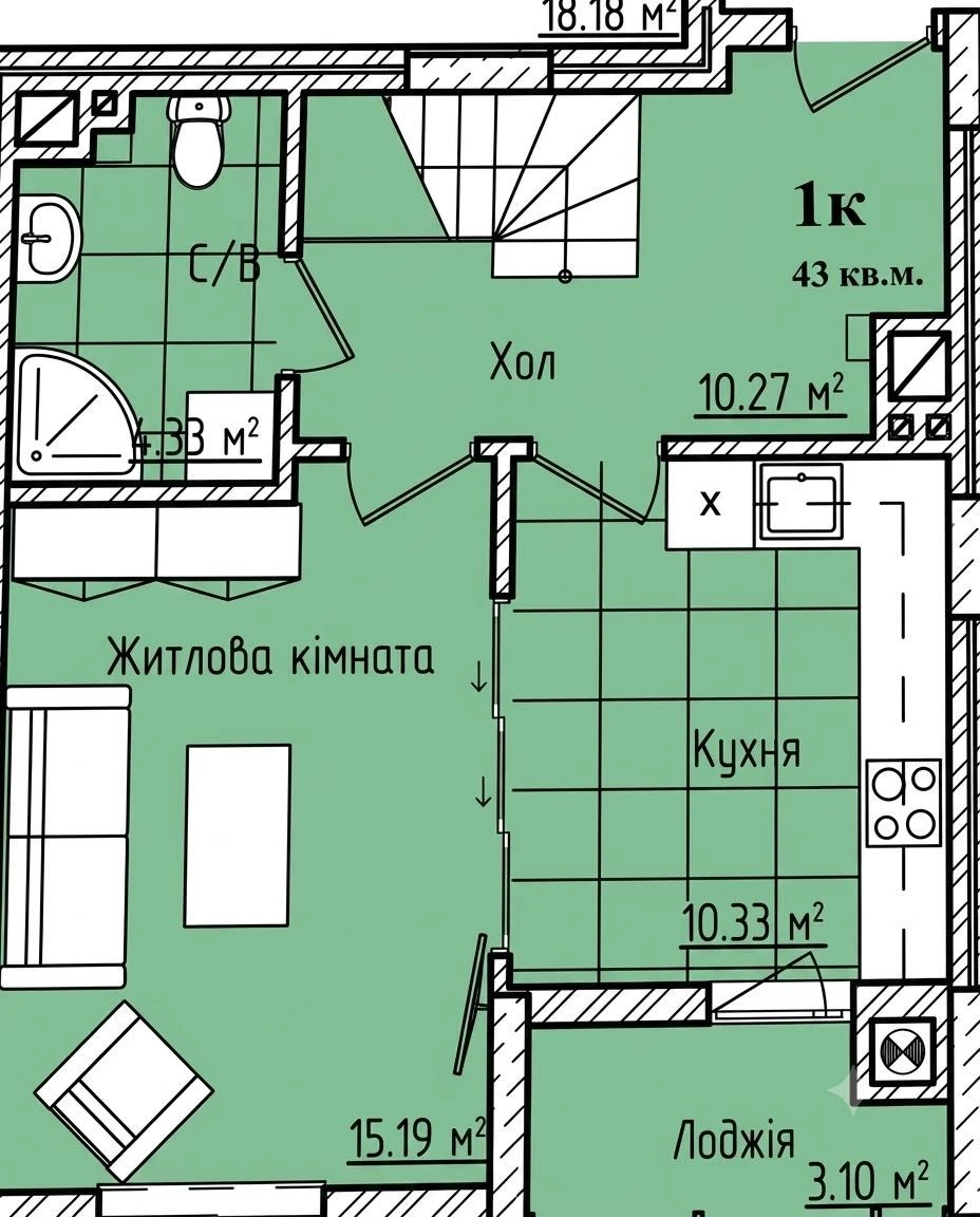 Продажа 1-комнатной квартиры в новостройке, ул. Ковельская 64