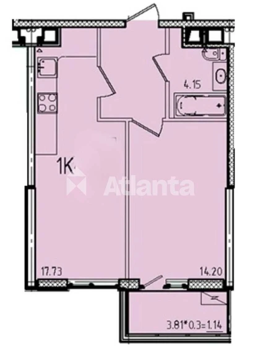 Новая 1-комнатная квартира 42 м² у Аркадии, рядом с морем, на низком этаже.