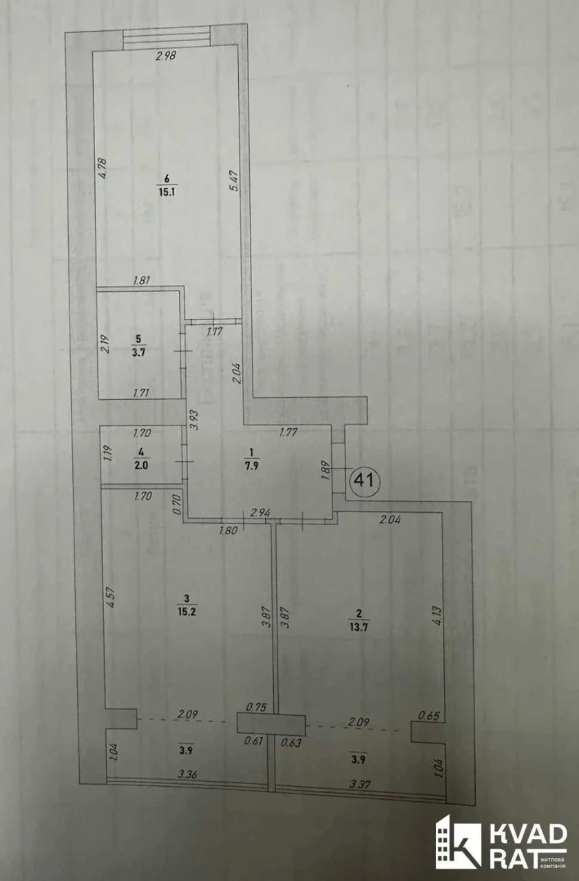 Продається 2-кімнатна квартира в центрі міста