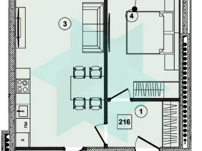 Apartment. Dnipro, Odoevska St.
