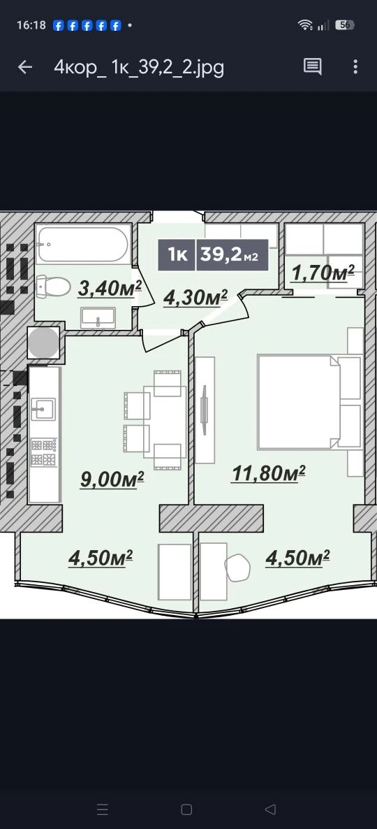 1-bedroom apartment in Zhmyr village