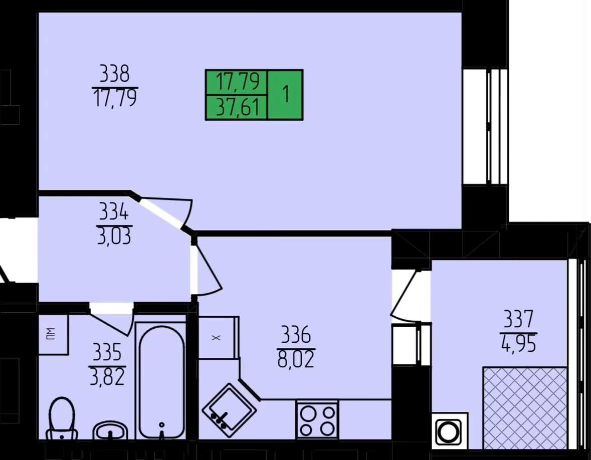 1-room apartment in "European Quarter" - great view and 4th floor ID:4