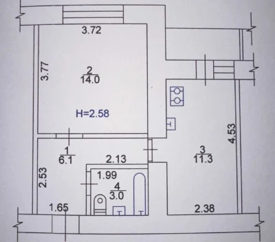 Apartment for sale, Kharkiv, Oleksiyevka