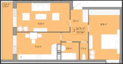 For Sale: 2-bedroom apartment in new building in Primorsky district