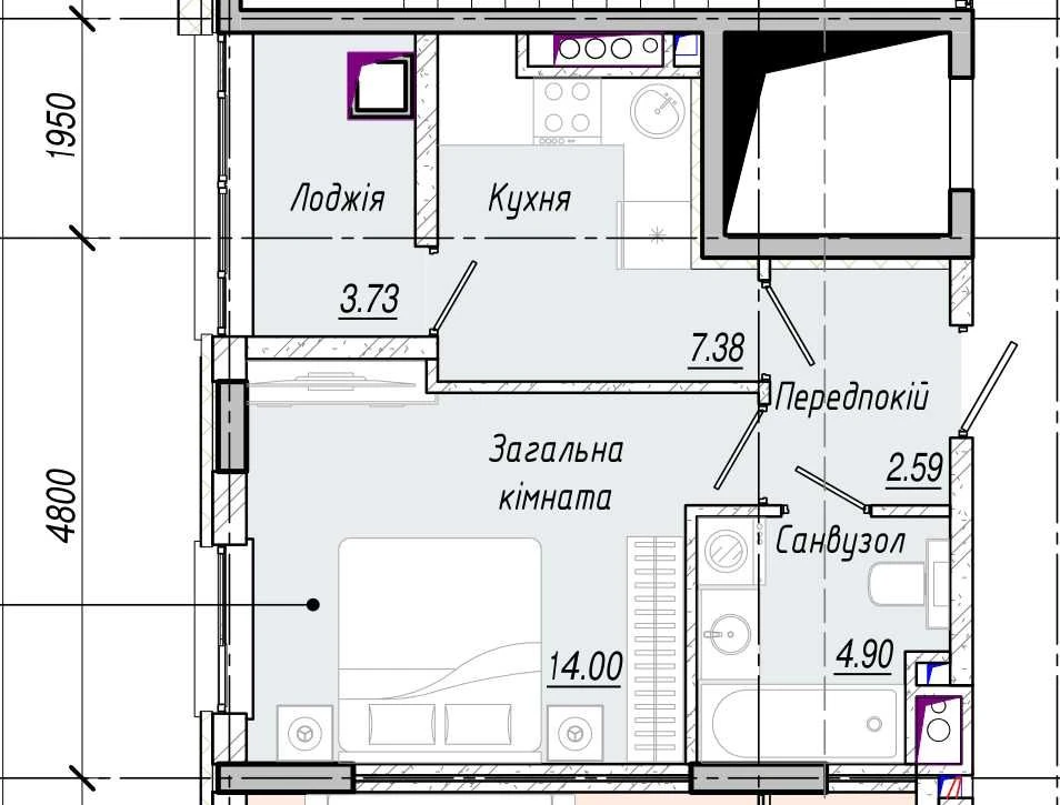 1-квартира в клубном ЖК на Сахарова! Индивидуальное газовое