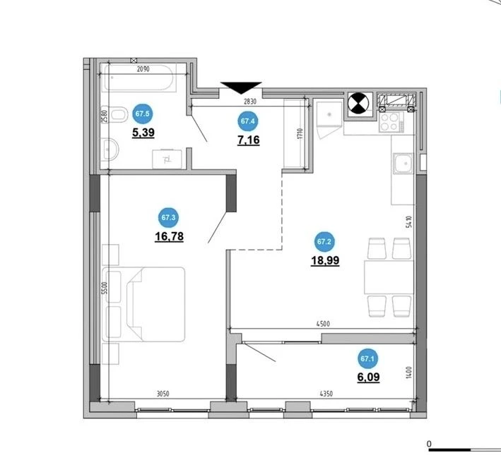 Sale of a 1-room apartment, kitchen-living room. Volynska Street 9