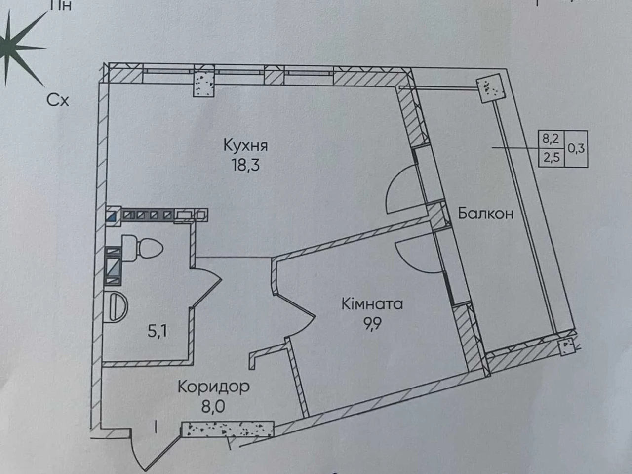 Apartment for sale in a new building