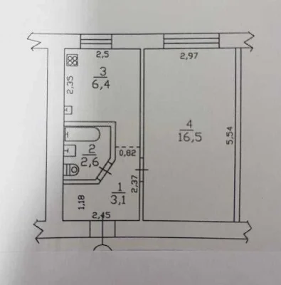 1-room apartment. New Houses, metro station Dvorets Sportu.