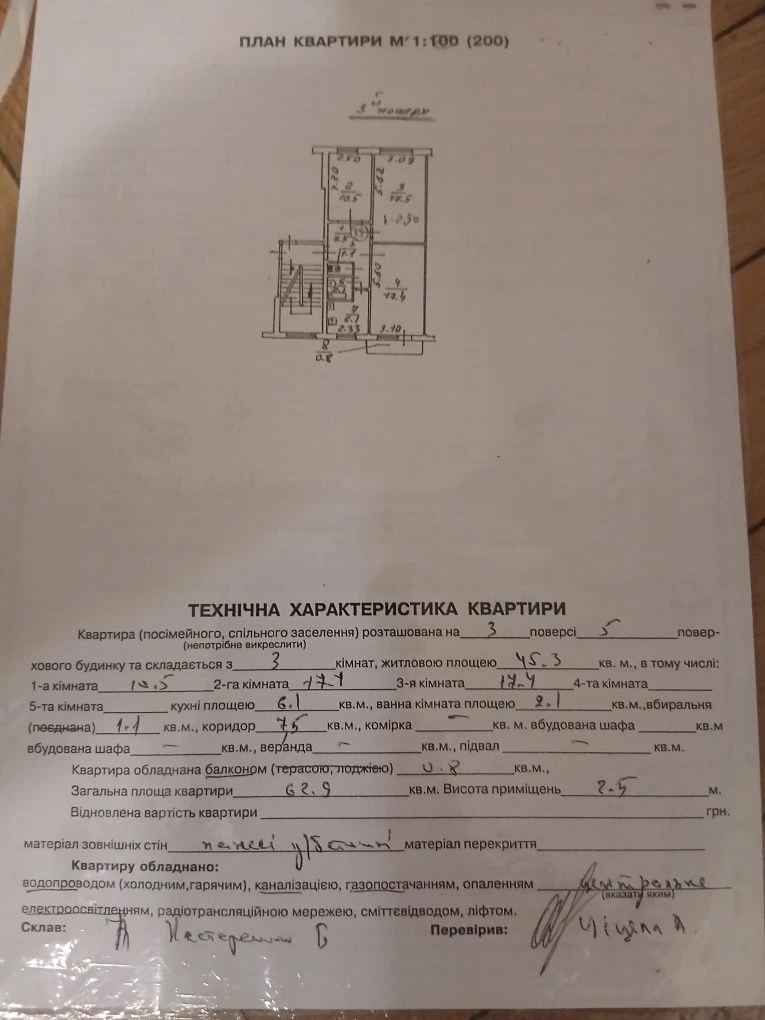 For Sale 3-room apartment 62.9 sq m with renovation