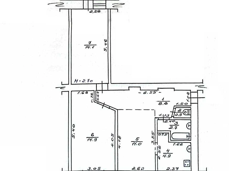 Apartment. Kharkiv, Gymnasium Embankment St. (Chervonoshkilna