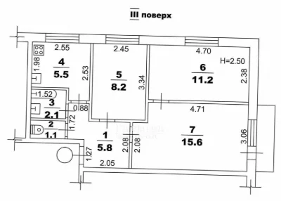 Продается трехкомнатная квартира