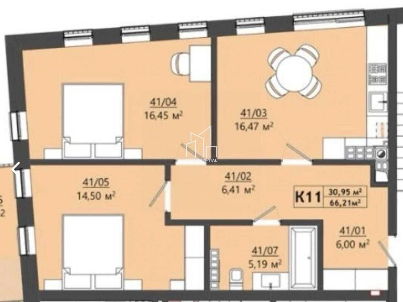 Sale of a 2-bedroom apartment on Melbylarska Street
