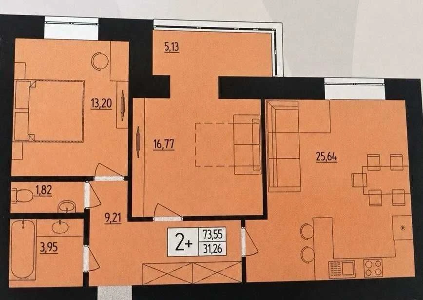 Apartment for sale, 2-room apartment, Harmony-6 Residence.