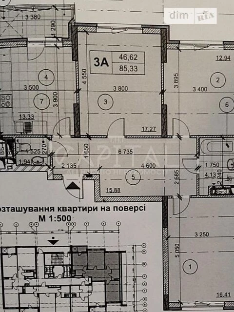 Sale of 3-room apartment 86 sq. m. on Akademika Zabolotnogo St. 15