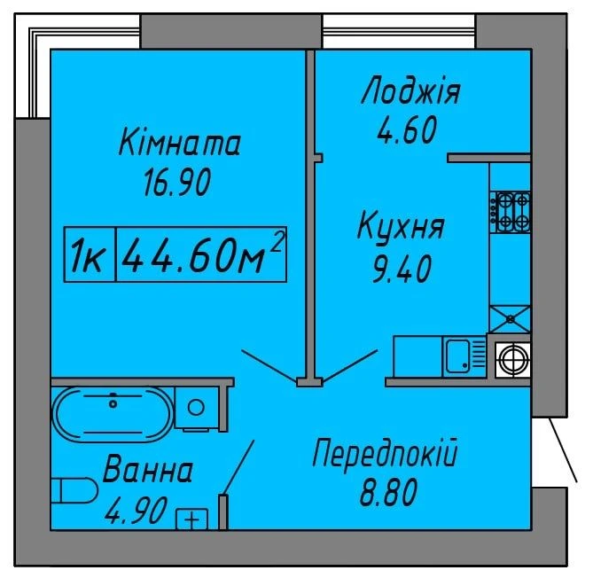 Sale of 1-room apartment in the Scandinavia Center complex, Ivano-Frankivska