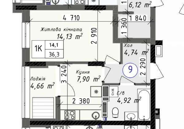 Brick house in Tairovo, 1-room apartment, installment plan 10%