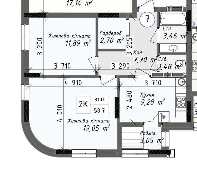 Installment plan for a 2-room apartment in a brick house in Tairovo.