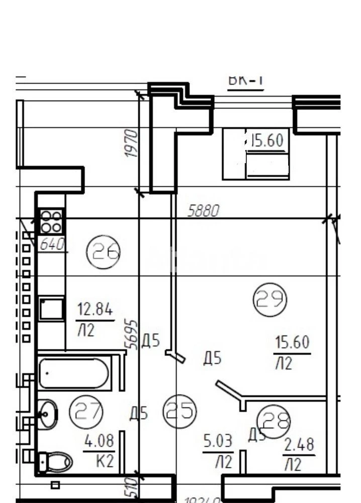 Apartment in "Utyonny" Residence. 1 Room. From Builders.